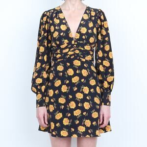 Veronica Beard 100% Silk Floral Print Long Sleeve Mini Dress XS / 2